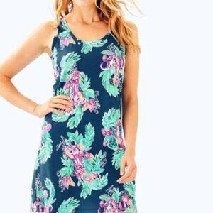 Lilly Pulitzer Women's Inky Navy Peanut Gallery Elephant Raylee Dress in Size XS